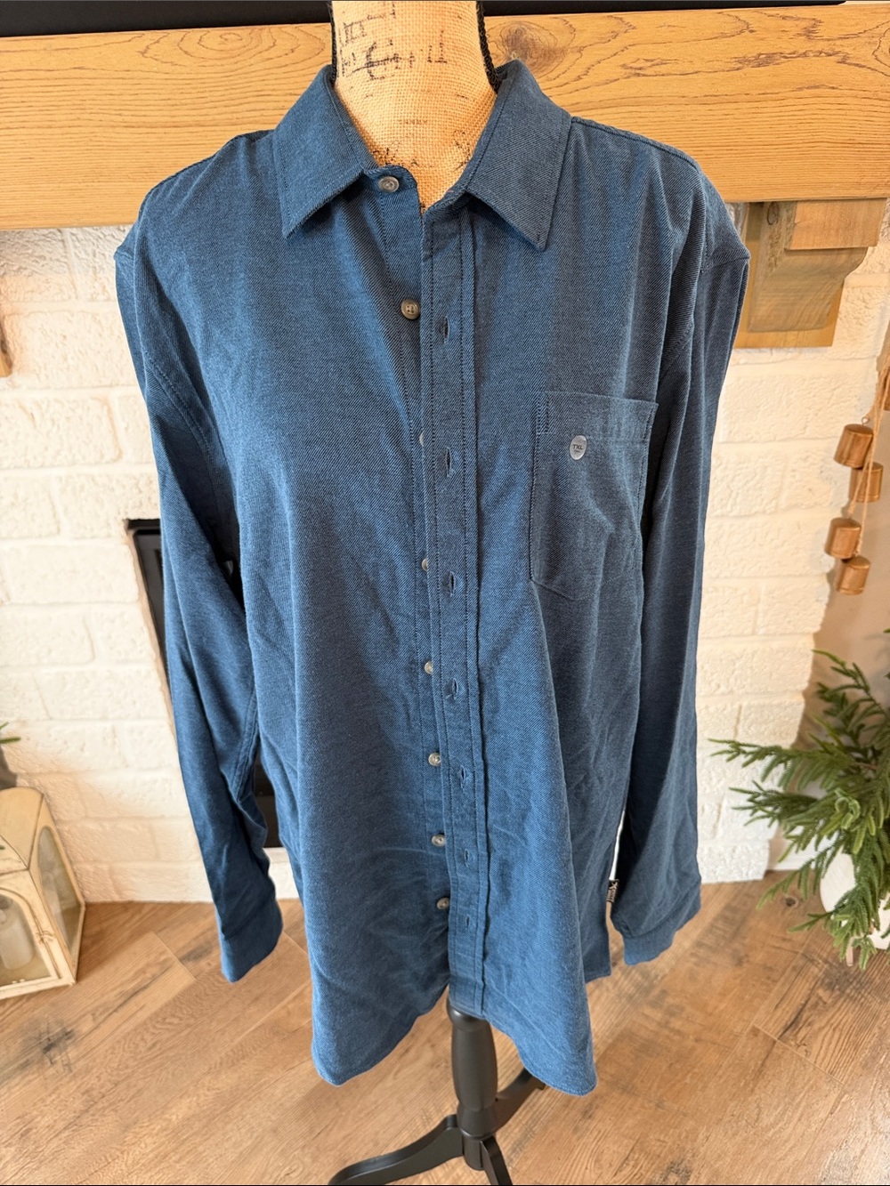 Eddie Bauer Men's Button-Down Shirt in Soft Denim Blue